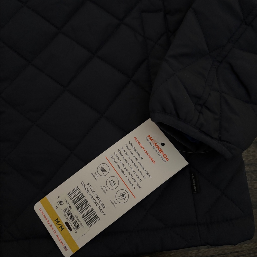 NWT Hawke & Co Men's Navy Blue HK Quilted Heritage Puffer Jacket in Size Medium - Picture 3 of 6